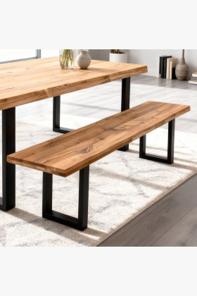 Drevená masívna lavička dub bez operadla 160 cm